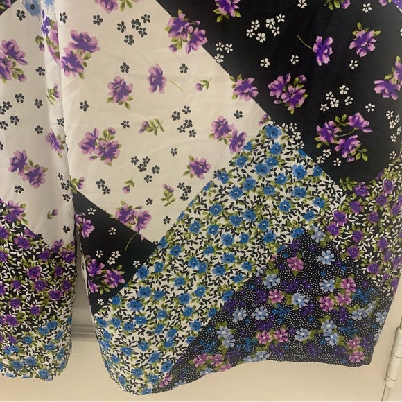 NEW Boohoo Sleeveless Mixed Floral Jumpsuit Patchwork Wide Leg Cropped - Picture 12 of 16